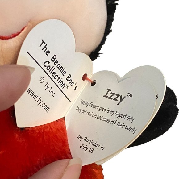 Ty Beanie Boos Izzy the Ladybug 6” Beanbag Plush Glitter Eyes - Picture 4 of 7
